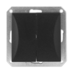 OPAL Wyłącznik łącznik podwójny świecznikowy do ramki czarny mat WP-2/m Op CZ/MAT