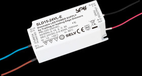 SLD15-24VL-E LED transformer, 15 W, 24 V DC, 0 - 625 mA, dimmbar