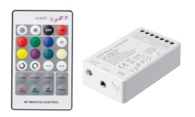 Kontroler audio RGB/RGBW RF 24 key 180W 12/24VDC radiowy 433.92MHz muzyczny LUX02406