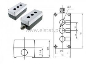 Kaseta sterownicza 3 przyciskowa biała bez dławika