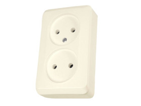 PRIMA Gniazdo podwójne bez uziemienia naścienne beż WDE001140 SCHNEIDER ELECTRIC