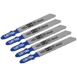 Sealey SJBT118A Jigsaw Blade Metal 92mm 17-24tpi - Pack of 5