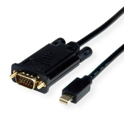 ROLINE Kabel Mini DisplayPort - VGA, Mini DP M - VGA M, zwart, 3 m