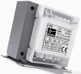 Safety transformer, 50 VA, 12 V/12 V, 2.083 A/2.083 A, 81 %, EL 50/12