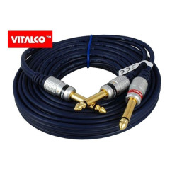 Kabel jack 6,3st.wt/2xwt.6,3mono 5m VITALCO MK75