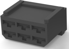 Insulating housing for 6.35 mm, 6 pole, PA, UL 94V-2, black, 1-480281-0