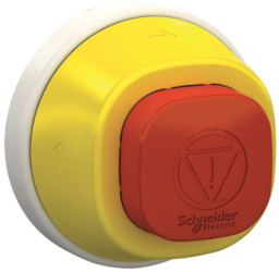 Emergency stop, rotary release, mounting Ø  22 mm, illuminated, LED: 1, red, 120 V, ZB5AS84W2G