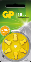 GPPBZZ10F013 Hearing aid battery, zinc-air, 5.80 x 3.60 mm AID 10, pack of 6