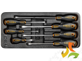 Zestaw narzędzi wkrętaki płaskie 7 szt. wkładka do wózka narzędziowego 84-231 NEO TOOLS