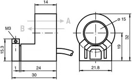 Inductive ring sensor, 2 wire, 1 Form B (N/C), 115615