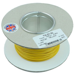 Yellow 0.5mm² Thin Wall Cable 16/0.2mm 50M