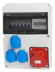 Rozdzielnica stacjonarna 11M 16A/5P 3x230V +licznik L3 i zabezpieczenia RSW013CL013