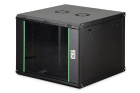 Szafa sieciowa wisząca Dynamic 19 9U rack 600x600, drzwi szyba, czarny, niezłożona, 60kg DN-37107