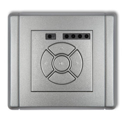FLEXI Elektroniczny sterownik roletowy (przycisk centralny/dodatkowy) srebrny metalik 7FSR-6