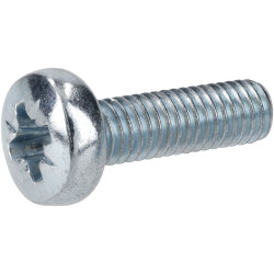 R-TECH 337208 Pozi Pan Head Machine Screws BZP M6 20mm - Pack of 100