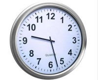 TIM-ZEGAR500S Zegar ścienny duży obudowa srebrna, plastik - średnica 500mm - zasilanie 1xAA