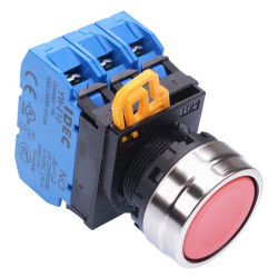 YW4B-A1E30R Red 22mm Metal Bezel Maintained Push Button Switch 3NO IP65 IDEC