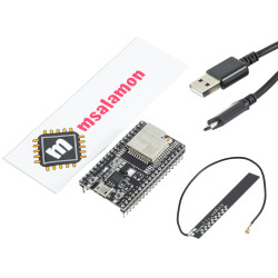 Zestaw ESP32 ESP-WROOM-32U z anteną i przewodem USB