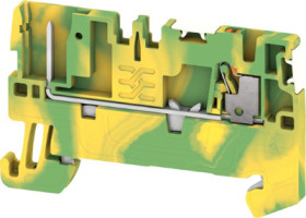 Terminal block, push-in connection, 1.5 mm², 2 pole, 17.5 A, 6 kV, green/yellow, 2675700000