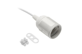 Gniazdo E27 z przewodem i kostką,AC220-240V,max.60W,2x0,75mm2,16cm,biały