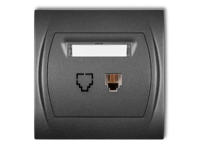 LOGO Gniazdo telefoniczne 1xRJ11 4-stykowy grafitowy 11LGT-1 KARLIK