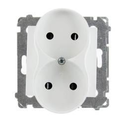 Gniazdo podwójne b/u białe DG2MZ.01/11 Kontakt Simon54