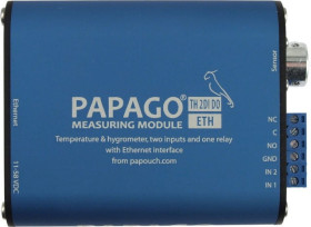 Zdalny monitoring warunków środowiskowych przez internet Papago TH 2DI DO ETH