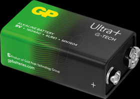 GPPVA9VUP046 Ultra Plus, alkaline battery, 9-V block, pack of 1