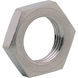 Hexagon nut, M12, W 17 mm, H 4 mm, outer Ø 19 mm, brass, nickel-plated, E10024, package with 2 pieces
