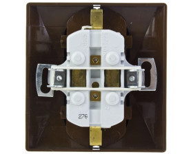 AKCENT Gniazdo podwójne z/u Schuko z przesłonami brązowe GP-2ASP/24