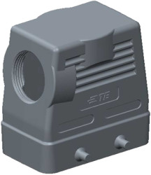 Housing, size HB16, die-cast aluminum, M25, angled, clip locking, IP65, T1230160125-000