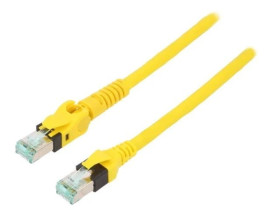 09488447745010 Patch cord S/FTP 6a linka Cu PUR żółty 1m 27AWG Żyły: 8