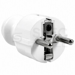 Wtyczka prądowa [2P+Z] UNI-SCHUKO 230V 16A biała rozbieralna na kabel ELGOTECH