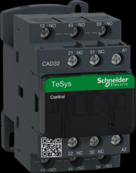 Auxiliary contactor, 5 pole, 10 A, 3 Form A (N/O) + 2 Form B (N/C), coil 230 VAC, screw connection, CAD32P7TQ