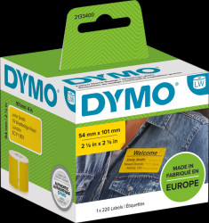 2133400 DYMO labels for LabelWriter, 54 x 101 mm, yellow