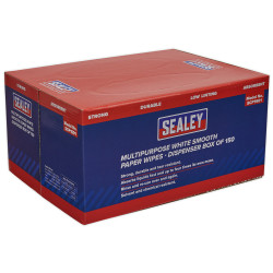 Sealey SCP1501 Multipurpose Paper Wipes - Dispenser Box - Smooth White 150 Shts