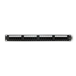 Qoltec Patch panel RACK 24 porty kat.6 UTP Czarny