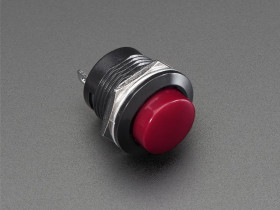 Adafruit 16mm Panel Mount Momentary Pushbutton - Burgundy