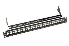 Modularny nieobłożony patch panel Solarix 24 porty czarny 1U SX24M-0-STP-BK-UNI