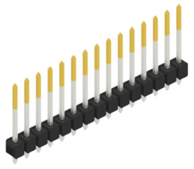 Pin header, 15 pole, pitch 2.54 mm, straight, black, 10054264