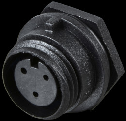 PX0412/03S Connector, front panel, 3-pin, socket