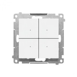Simon 55 Łącznik/przycisk 4-krotny elektroniczny (moduł) Biały mat TEW4.01/111