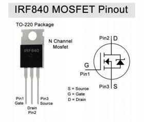 TRANZYSTOR IRF840 N-Сhannel MOSFET 8A 500V TO220