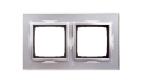 Simon 54 Nature Ramka Podwójna Szkło Srebrna Mgła Drn2/71