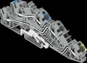 2005-7646 Multi-level installation terminal block, 4.0 mm², N/L/PE, grey