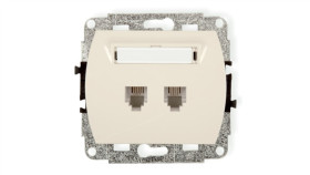 Trend Gniazda Telefoniczne Podwójne 2Xrj11, 4-Stykowy Beżowy 1Gt-2