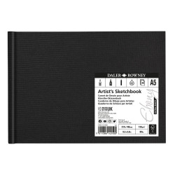 Daler-Rowney D833110500 Ebony Extra White H/B Sketchbook A5 Landscape 130g 46Sh