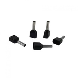 Końcówka tulejkowa izolowana HI 2x1,5/8 (100szt.) podwójna czarna DIN