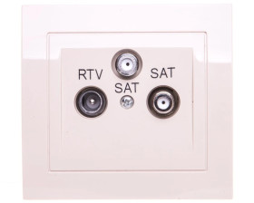 KIER Gniazdo antenowe RTV-SAT-SAT beżowe GPA-W2S/01