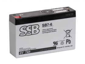 Akumulator AGM 6V 7Ah faston 4.8 SSB SB7-6